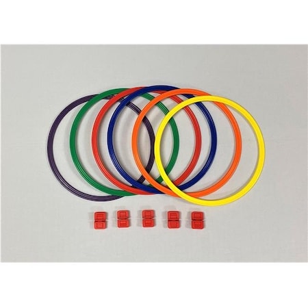 Everrich Industries Everrich Industries EVB-0067 Agility Ring Set with Clips - 15 in. Dia.- set of 6 colors EVB-0067